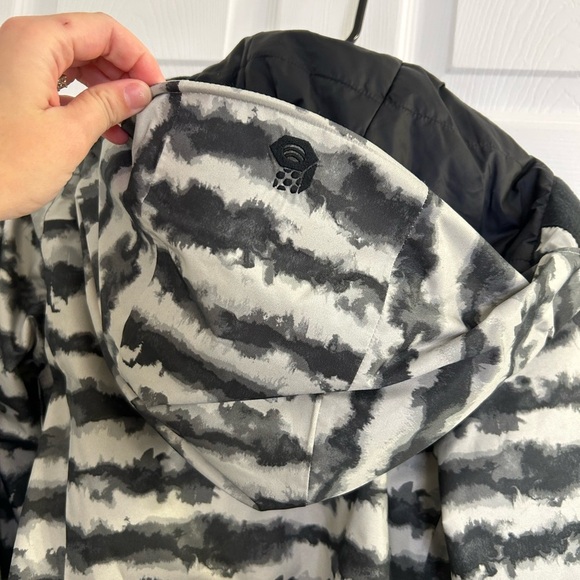 MOUNTAIN HARDWARE Barnsie Recco Gray Watercolor Hooded Jacket Womens size Small - Picture 9 of 11